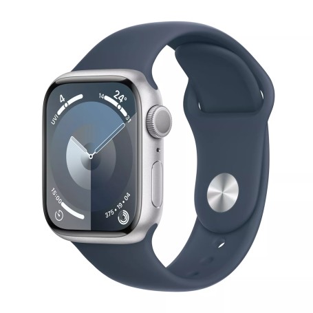 Apple Watch Series 9 41mm Sport - Ezüst-Kék) (S/M Gyártói garancia