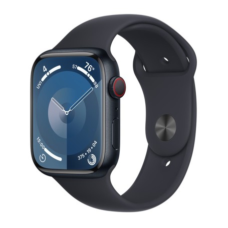 Apple Watch Series 9 45mm Cellular Sport - Éjfekete-Éjfekete) (M/L Gyártói garancia