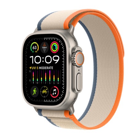 Apple Watch Ultra 2 49mm Cellular - Titánium-Terep Pánt-Narancssárga-Bézs) (S-M Gyártói garancia