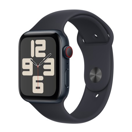 Apple Watch SE 2024 44mm Cellular Sport - Éjfekete-Éjfekete) (S/M Gyártói garancia