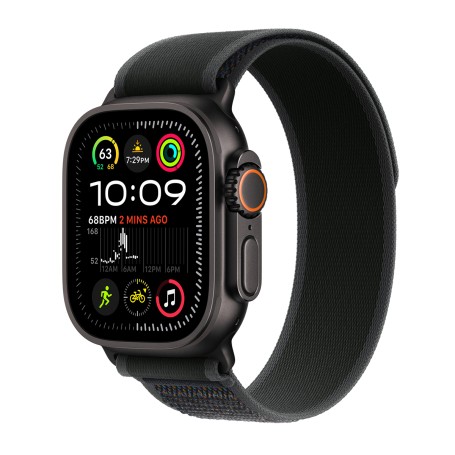 Apple Watch Ultra 2 49mm Cellular - Fekete Titánium-Szürke Szövet Szíj)  (S/M Gyártói garancia