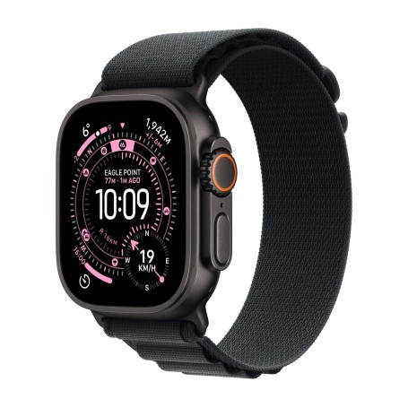 Apple Watch Ultra 3 49mm 5G - Fekete Titánium-Alpesi Szíj-Fekete)  (M Gyártói garancia