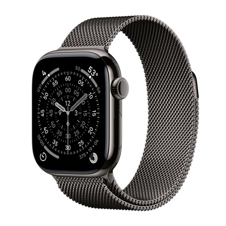 Apple Watch Series 11 46mm Cellular Sport Titanium - Palaszürke-Palaszürke Milánói Szíj Gyártói garancia