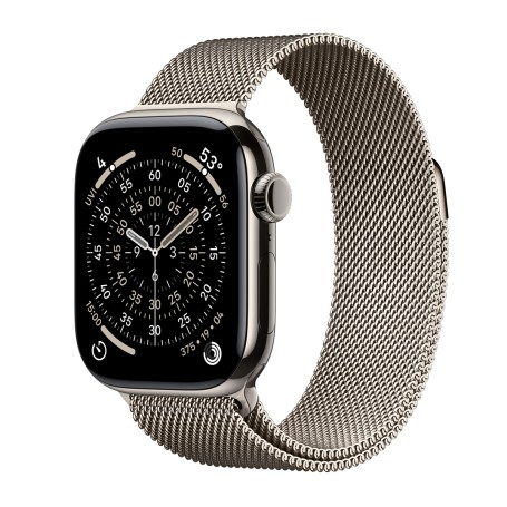 Apple Watch Series 11 46mm Cellular Sport Titanium - Natúr-Natúr Milánói Szíj Gyártói garancia