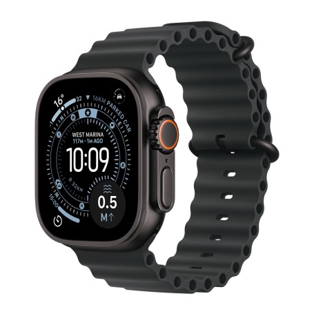 Apple Watch Ultra 3 49mm 5G - Titánium Fekete-Fekete Óceán Szíj  Gyártói garancia