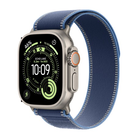 Apple Watch Ultra 3 49mm 5G - Titánium-Kék Szövet Szíj) (S/M Gyártói garancia